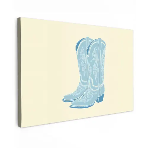 Illustratie - Cowboylaarzen - Patroon Tuinposter op houten frame 2 cm dik klein -3d