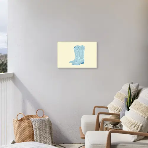 Illustratie - Cowboylaarzen - Patroon Tuinposter op houten frame 2 cm dik klein -sfeer1