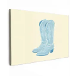 Illustratie - Cowboylaarzen - Patroon Tuinposter op houten frame 2 cm dik klein -3d