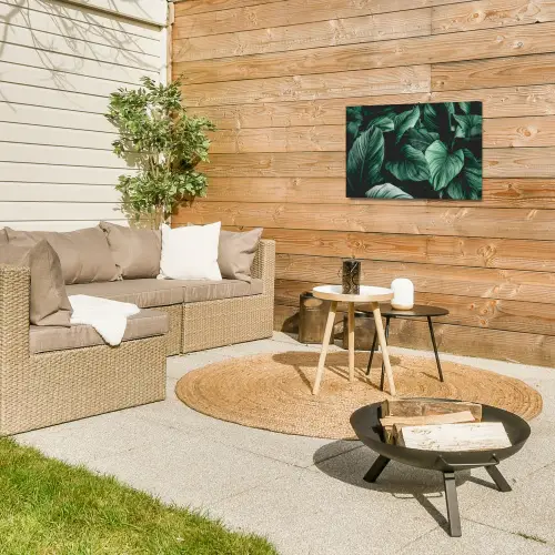 Intrigerende Bladpatronen Tuinposter op houten frame 2 cm dik klein -sfeer2