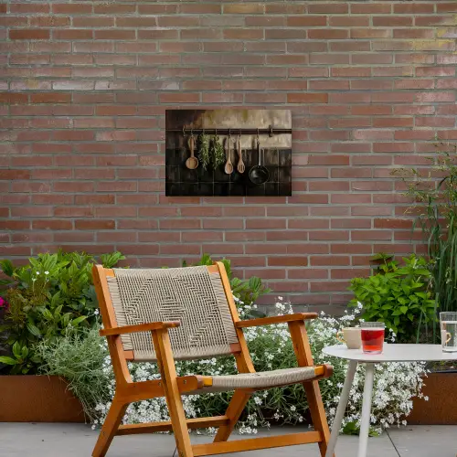Keukengerei - Rustiek - Tegels - Kruiden Tuinposter op houten frame 2 cm dik klein -sfeer3