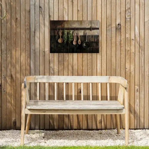 Keukengerei - Rustiek - Tegels - Kruiden Tuinposter op houten frame 2 cm dik klein -sfeer4