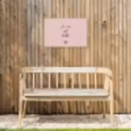 La vie est belle met Hart Tuinposter op houten frame 2 cm dik klein -sfeer4