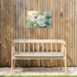 Lieveheersbeestje - Bloemen - Wit Tuinposter op houten frame 2 cm dik klein -sfeer4