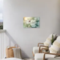 Lieveheersbeestje - Bloemen - Wit Tuinposter op houten frame 2 cm dik klein -sfeer1