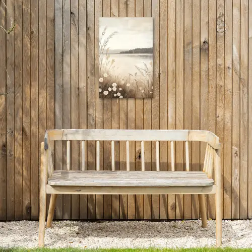 Meer - Water - Natuur - Beige Tuinposter op houten frame 2 cm dik klein -sfeer4