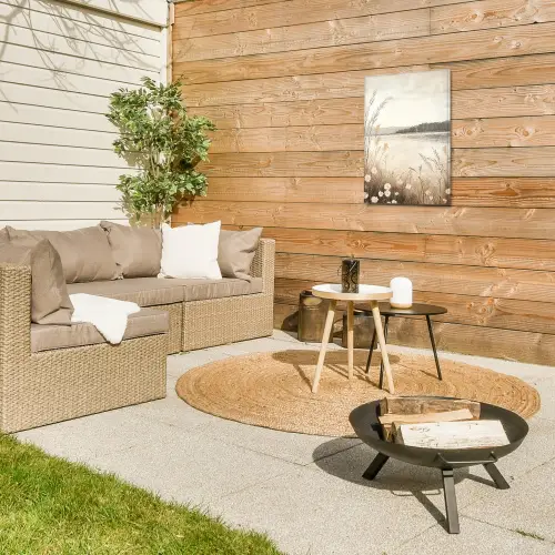 Meer - Water - Natuur - Beige Tuinposter op houten frame 2 cm dik klein -sfeer2