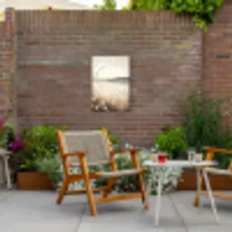Meer - Water - Natuur - Beige Tuinposter op houten frame 2 cm dik klein -sfeer3