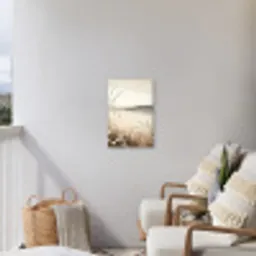 Meer - Water - Natuur - Beige Tuinposter op houten frame 2 cm dik klein -sfeer1
