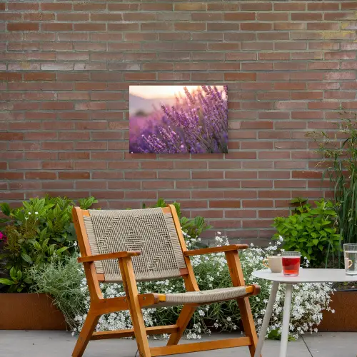 Lavendel - Paars - Zonlicht Tuinposter op houten frame 2 cm dik klein -sfeer3