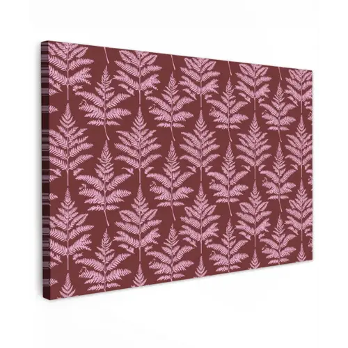 Blad - Patroon - Paars Tuinposter op houten frame 2 cm dik klein 845 -3d