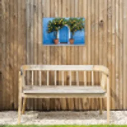 Citroenbomen - Geel - Deur - Potten Tuinposter op houten frame 2 cm dik klein -sfeer4