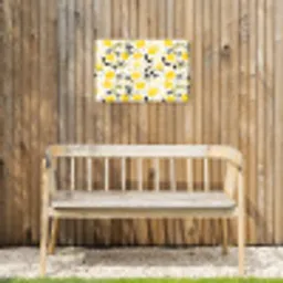 Citroenen - Geel - Wit - Stippen Tuinposter op houten frame 2 cm dik klein 845 -sfeer4