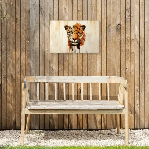 Luipaard - Symmetrisch - Strepen Tuinposter op houten frame 2 cm dik klein -sfeer4