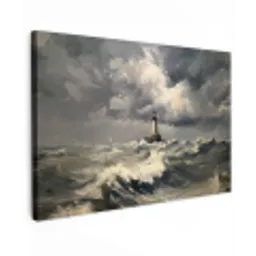 Vuurtoren - Golven - Storm Tuinposter op houten frame 2 cm dik klein -3d