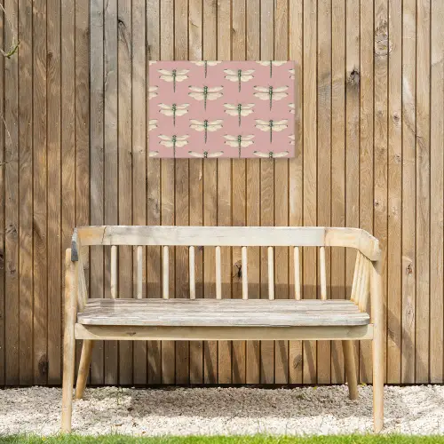 Lillibellen - Patroon - Roze Tuinposter op houten frame 2 cm dik klein 845 -sfeer4