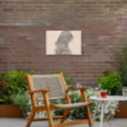 Lijnen - Abstract - Golvend - Zwart Tuinposter op houten frame 2 cm dik klein -sfeer3
