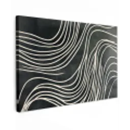 Lijnen - Patroon - Abstract - Wit Tuinposter op houten frame 2 cm dik klein -3d