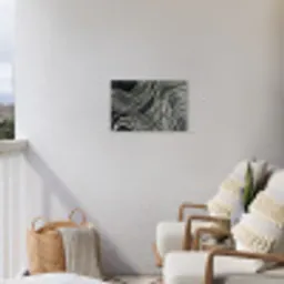 Lijnen - Patroon - Abstract - Wit Tuinposter op houten frame 2 cm dik klein -sfeer1