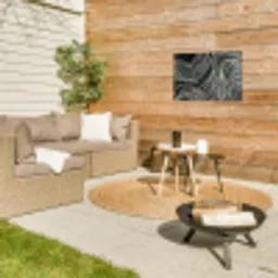 Lijnen - Patroon - Abstract - Wit Tuinposter op houten frame 2 cm dik klein -sfeer2