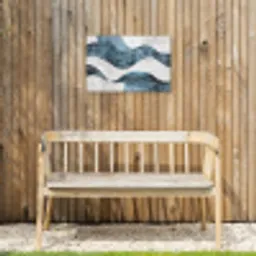 Lijnen - Golven - Abstract - Blauw Tuinposter op houten frame 2 cm dik klein -sfeer4