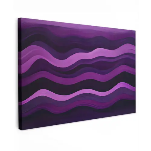 Lijnen - Golven - Paars - Abstract Tuinposter op houten frame 2 cm dik klein -3d