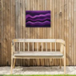 Lijnen - Golven - Paars - Abstract Tuinposter op houten frame 2 cm dik klein -sfeer4