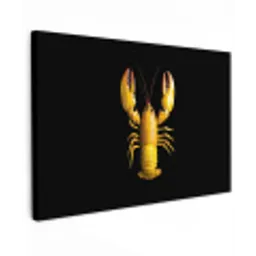 Kreeft - Geel - Stippen - Effen Tuinposter op houten frame 2 cm dik klein -3d