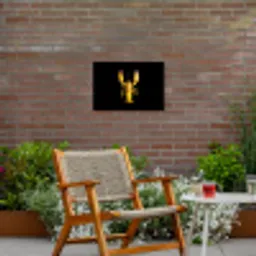 Kreeft - Geel - Stippen - Effen Tuinposter op houten frame 2 cm dik klein -sfeer3