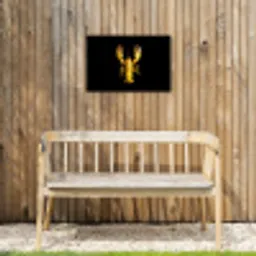 Kreeft - Geel - Stippen - Effen Tuinposter op houten frame 2 cm dik klein -sfeer4
