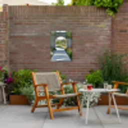 Doorkijk - Pad - Beton - Landschap Tuinposter op houten frame 2 cm dik klein -sfeer3