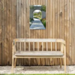 Doorkijk - Pad - Beton - Landschap Tuinposter op houten frame 2 cm dik klein -sfeer4