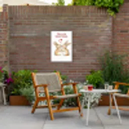 Liefde - Rood - konijn Tuinposter op houten frame 2 cm dik klein -sfeer3