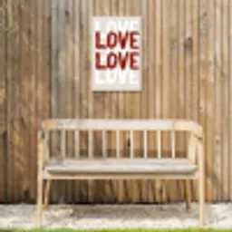Love - Rood - Tekst Tuinposter op houten frame 2 cm dik klein -sfeer4