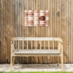 Macarons - Beige - Bruin Tuinposter op houten frame 2 cm dik klein -sfeer4