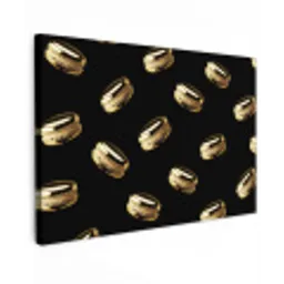 Macarons - Patroon - Goud - Zwart Tuinposter op houten frame 2 cm dik klein -3d