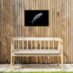 Makreel - Vis - Zwart Tuinposter op houten frame 2 cm dik klein -sfeer4