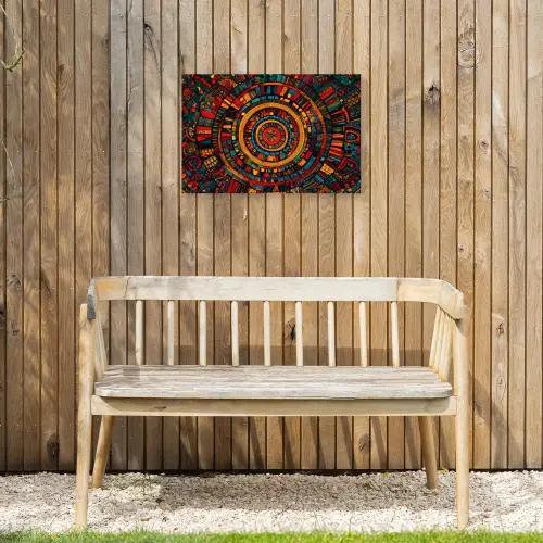 Mandala - Cirkels - Patronen Tuinposter op houten frame 2 cm dik klein -sfeer4