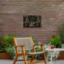 Marmer - Zwart - Goud Tuinposter op houten frame 2 cm dik klein 845 -sfeer3