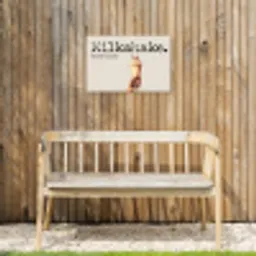 Milkshake - Kers - Rietje Tuinposter op houten frame 2 cm dik klein -sfeer4