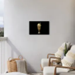 Milkshake - Goud - Drinken - Zwart Tuinposter op houten frame 2 cm dik klein -sfeer1