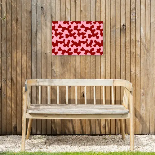 Modern - Abstract - Rood Tuinposter op houten frame 2 cm dik klein 845 -sfeer4