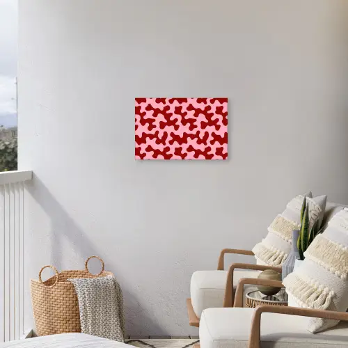 Modern - Abstract - Rood Tuinposter op houten frame 2 cm dik klein 845 -sfeer1