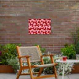 Modern - Abstract - Rood Tuinposter op houten frame 2 cm dik klein 845 -sfeer3