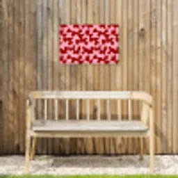 Modern - Abstract - Rood Tuinposter op houten frame 2 cm dik klein 845 -sfeer4