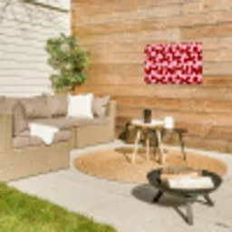 Modern - Abstract - Rood Tuinposter op houten frame 2 cm dik klein 845 -sfeer2