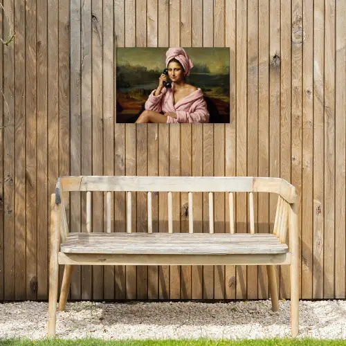 Mona - Klassiek - Roze Tuinposter op houten frame 2 cm dik klein -sfeer4