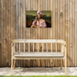 Mona - Klassiek - Roze Tuinposter op houten frame 2 cm dik klein -sfeer4