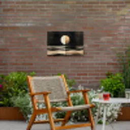 Maan - Cirkel - Goud Tuinposter op houten frame 2 cm dik klein -sfeer3
