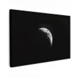 Maan - Hemel - Zwart - Schaduw Tuinposter op houten frame 2 cm dik klein -3d